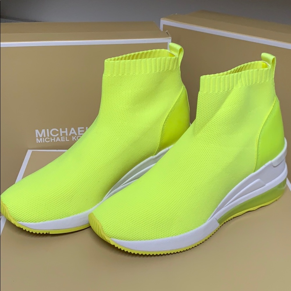 Skyler Neon Stretch-Knit Sock Sneaker